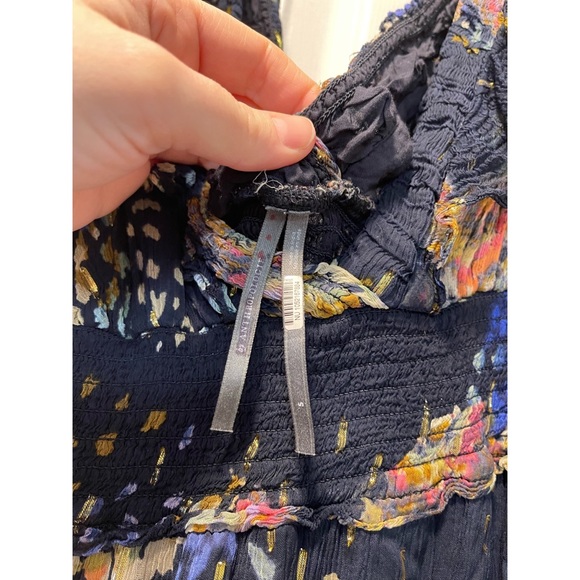 ANTHROPOLOGIE SMOCKED V
NECK MAXI DRESS Missing Tie In The Back - Picture 8 of 10